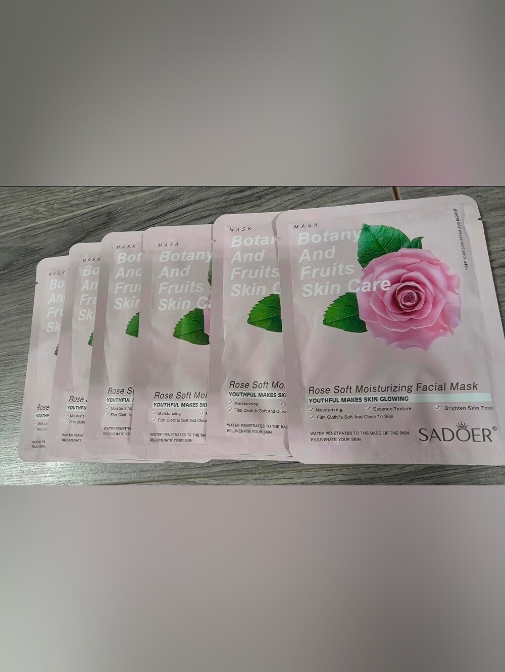 Rose Soft Moisturizing Sheet Mask. Skincare. Set of 6. Bundle. New!